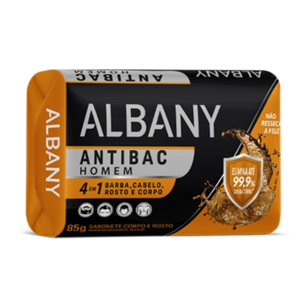 Sabonete Albany Homem 4 em 1 Barba, Cabelo, Rosto e Corpo 85g Embalagem com 12 Unidades
