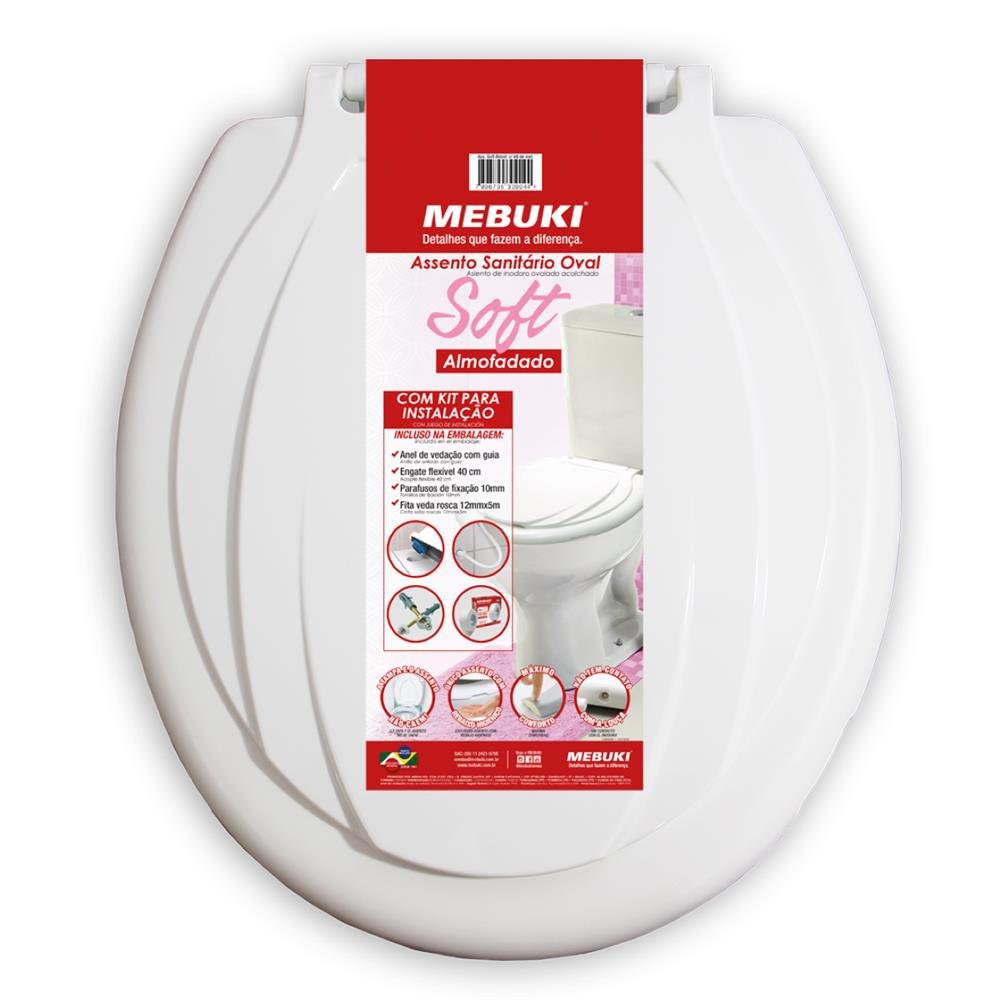Assento soft jet Branco c/ kit instalação