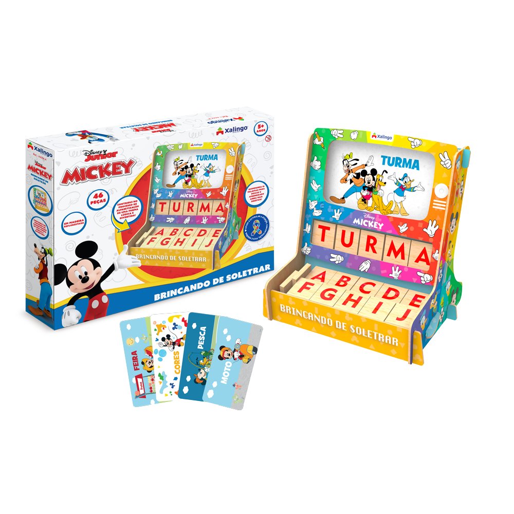 Jogo Infantil Brincando De Soletrar Mickey Disney Xalingo