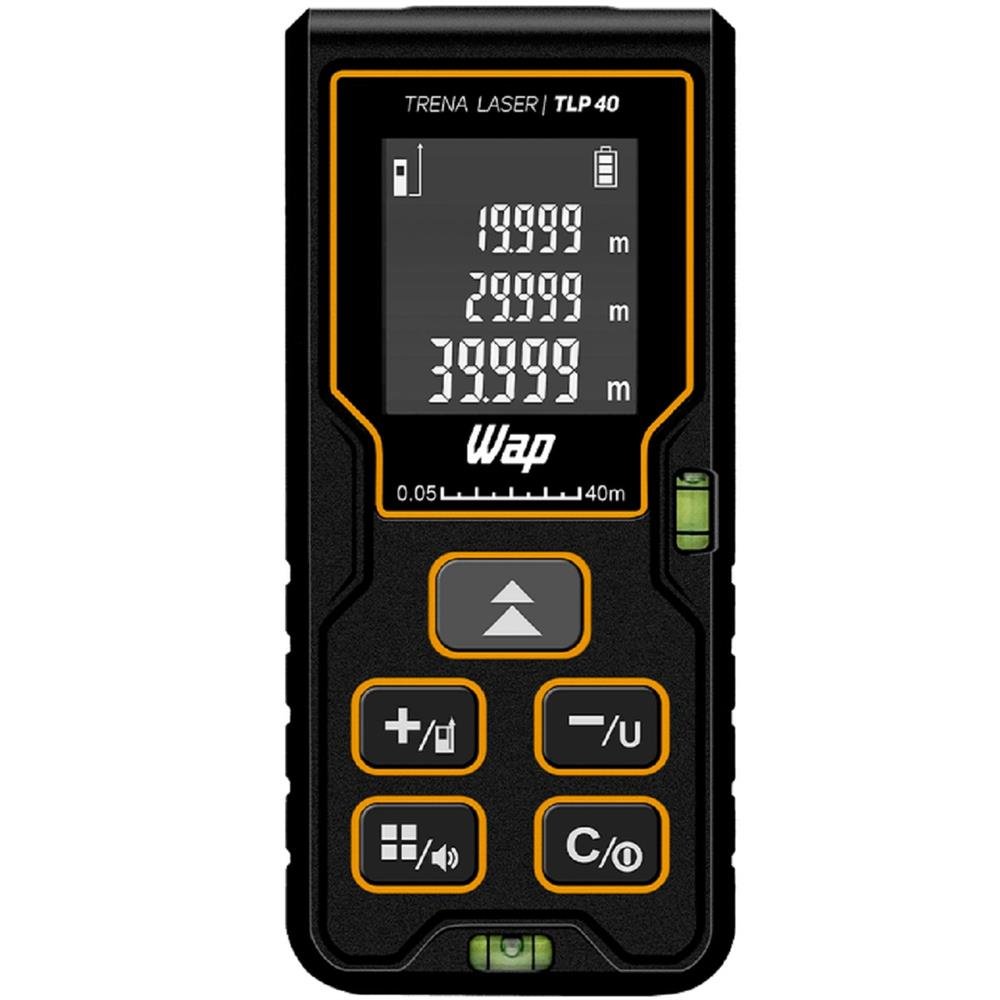 Trena Digital a Laser WAP TLP 40, Visor LCD iluminado, 40m, Resistente a Água, Preto