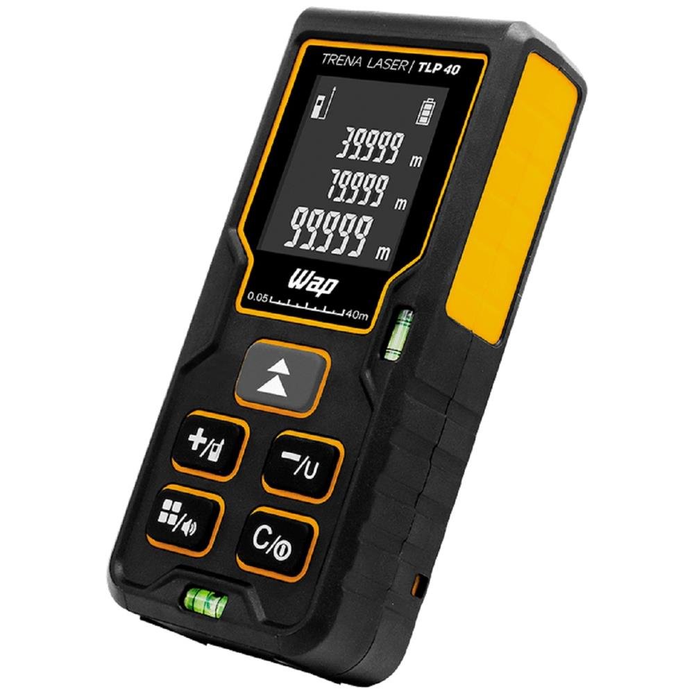 Trena Digital a Laser WAP TLP 40, Visor LCD iluminado, 40m, Resistente a Água, Preto