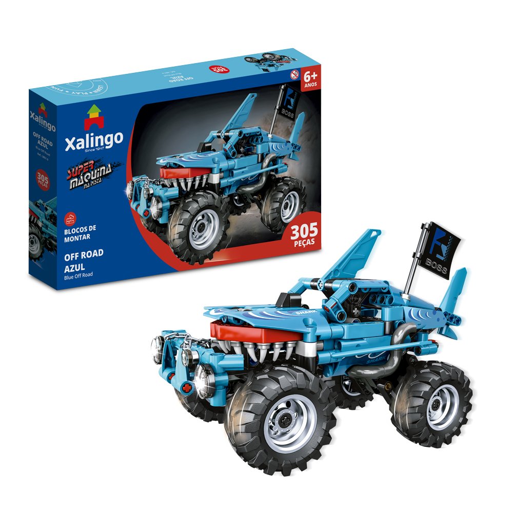Blocos De Montar Super Maquina Off Road Azul 305 Pecas Xalingo