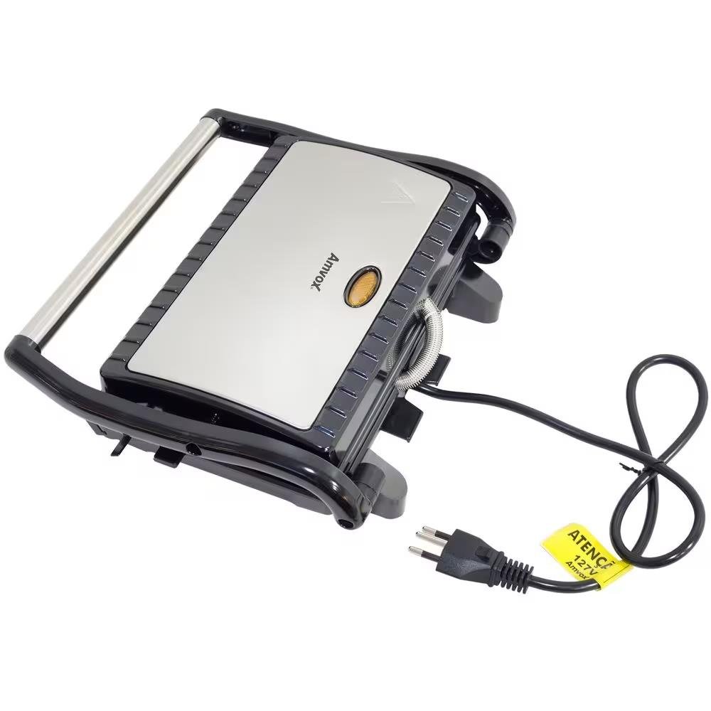 Sanduicheira Grill Amvox AMS 800 Antiader Inox 110V
