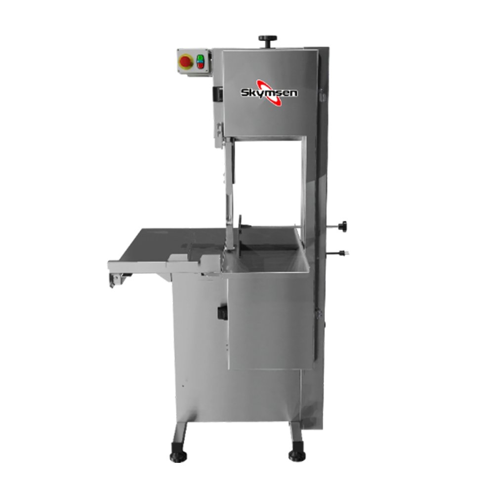 Serra Fita Para Carne Skymsen SL218 - Com Empurrador, Regulador De Corte, Inox, 220V