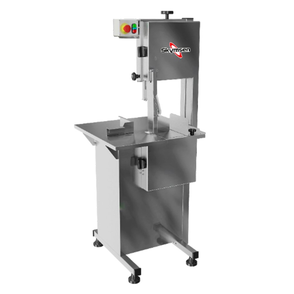 Serra Fita Para Carne Skymsen SL218 - Com Empurrador, Regulador De Corte, Inox, 220V