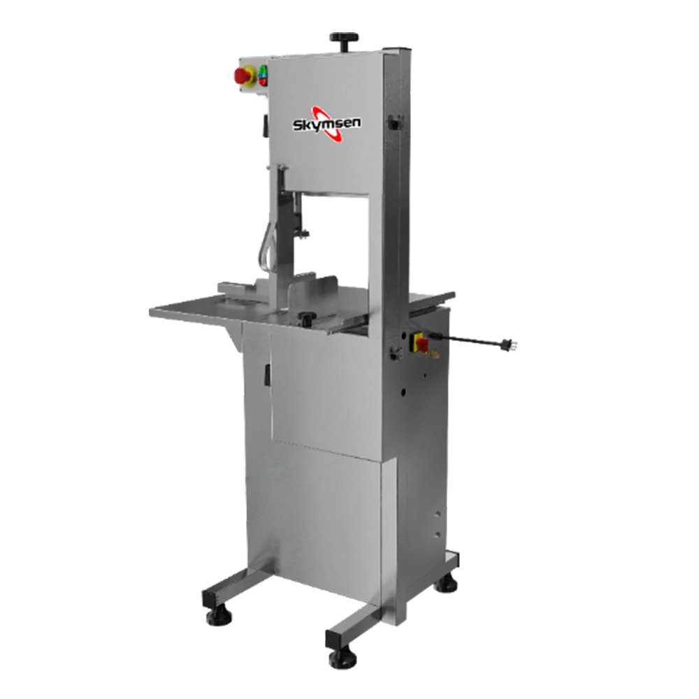 Serra Fita Para Carne Skymsen SL218 - Com Empurrador, Regulador De Corte, Inox, 220V