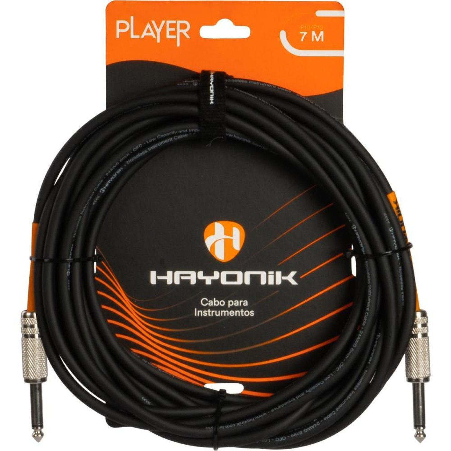 Cabo Para Instrumento Hayonik Player P10 X P10 7M Preto Un.Venda: Pc/1