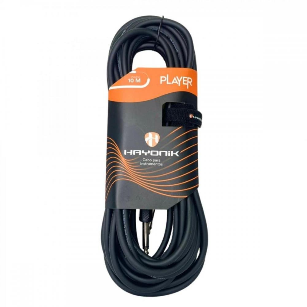Cabo Para Instrumento Injetado Hayonik Player P10 10M Preto Un.Venda: Pc/1