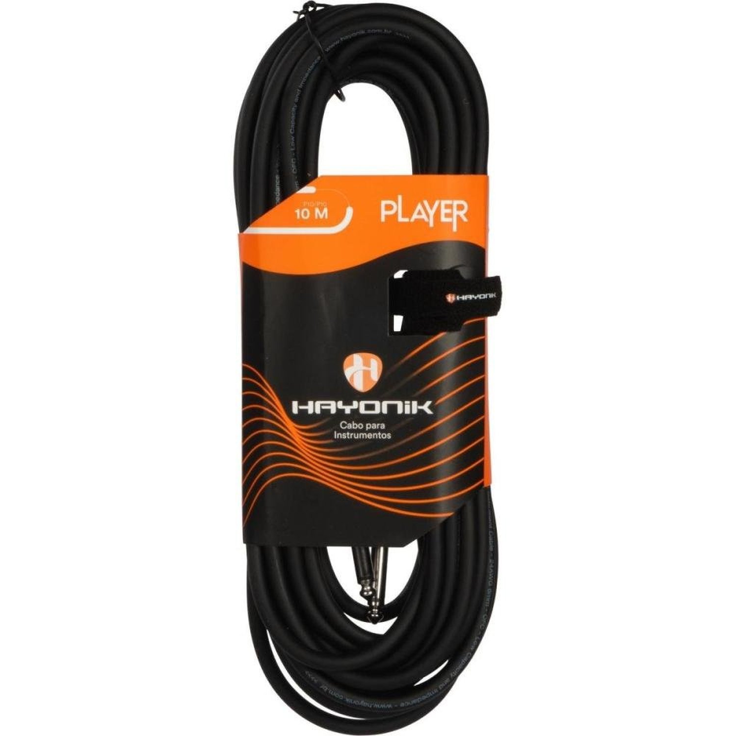 Cabo Para Instrumento Injetado Hayonik Player P10 10M Preto Un.Venda: Pc/1