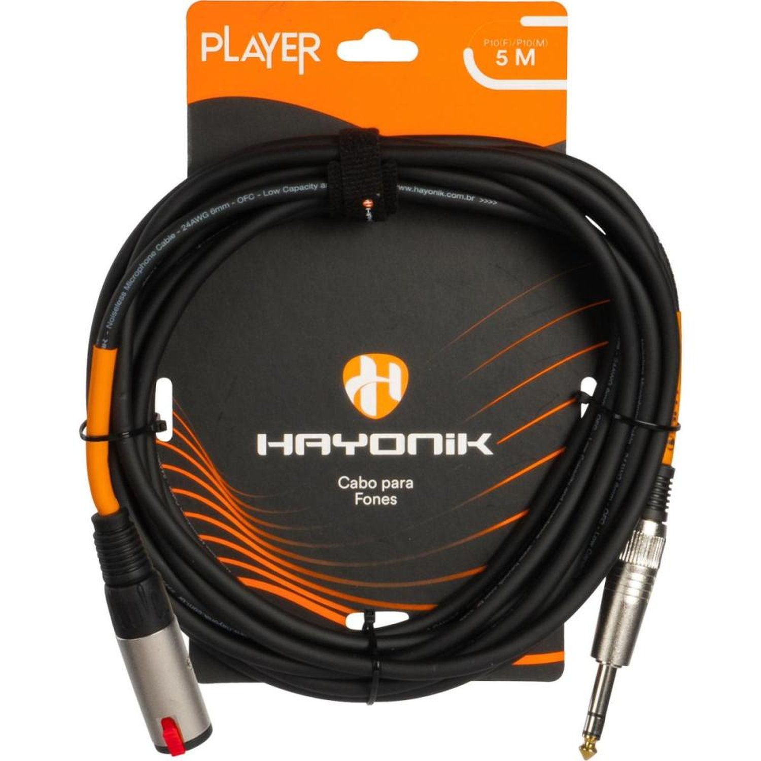 Cabo Extensor Hayonik Player P10 Fêmea X P10 Macho 5M Preto Un.Venda: Pc/1