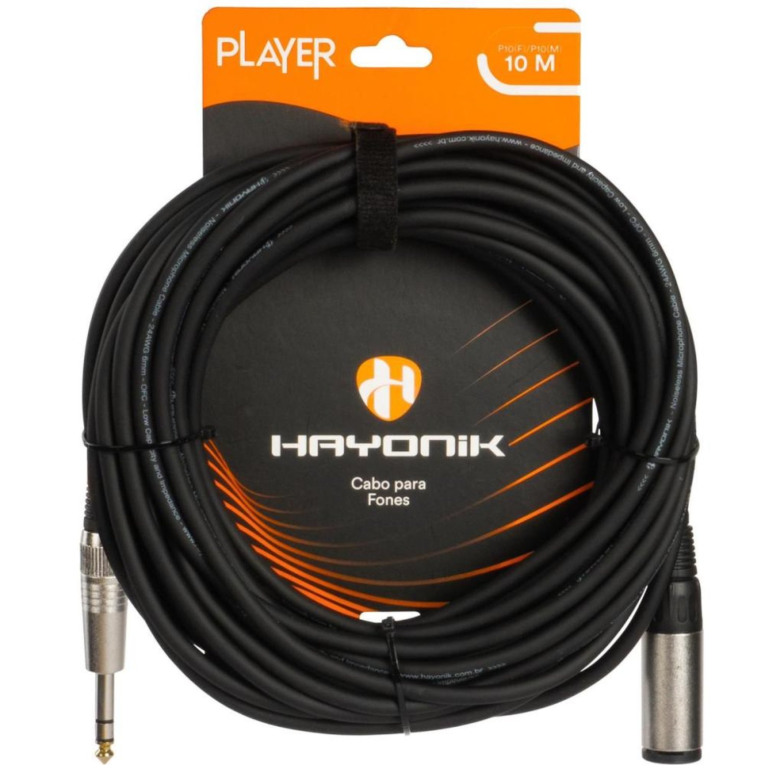 Cabo Extensor Hayonik Player P10 Fêmea X P10 Macho 10M Preto Un.Venda: Pc/1