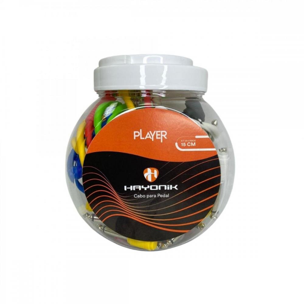 Pack com 20 cabos para pedal de 15cm cores sortidas Hayonik