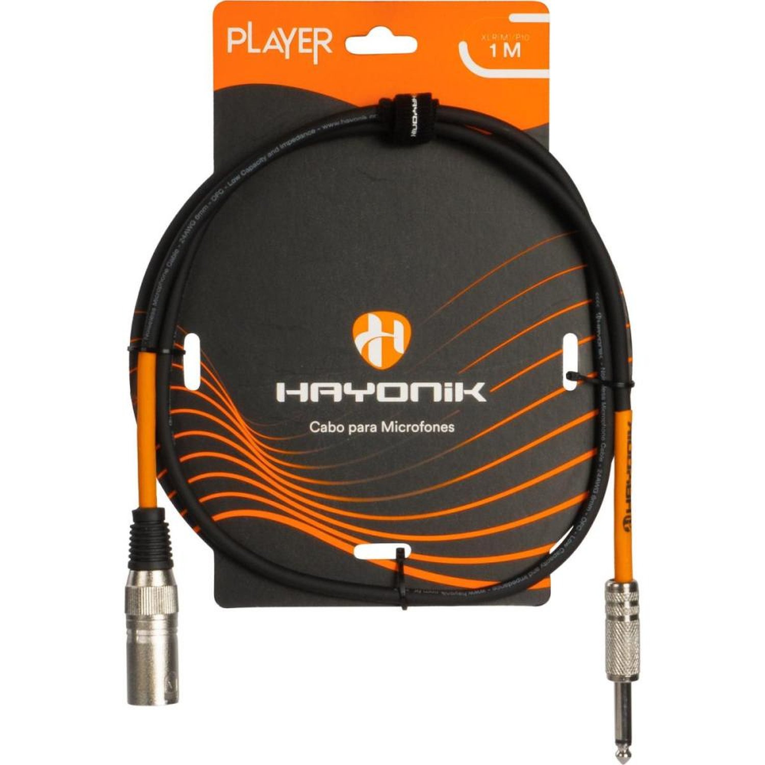 Cabo Para Microfone Hayonik Player Xlr Macho X P10 Macho 1M Preto Un.Venda: Pc/1