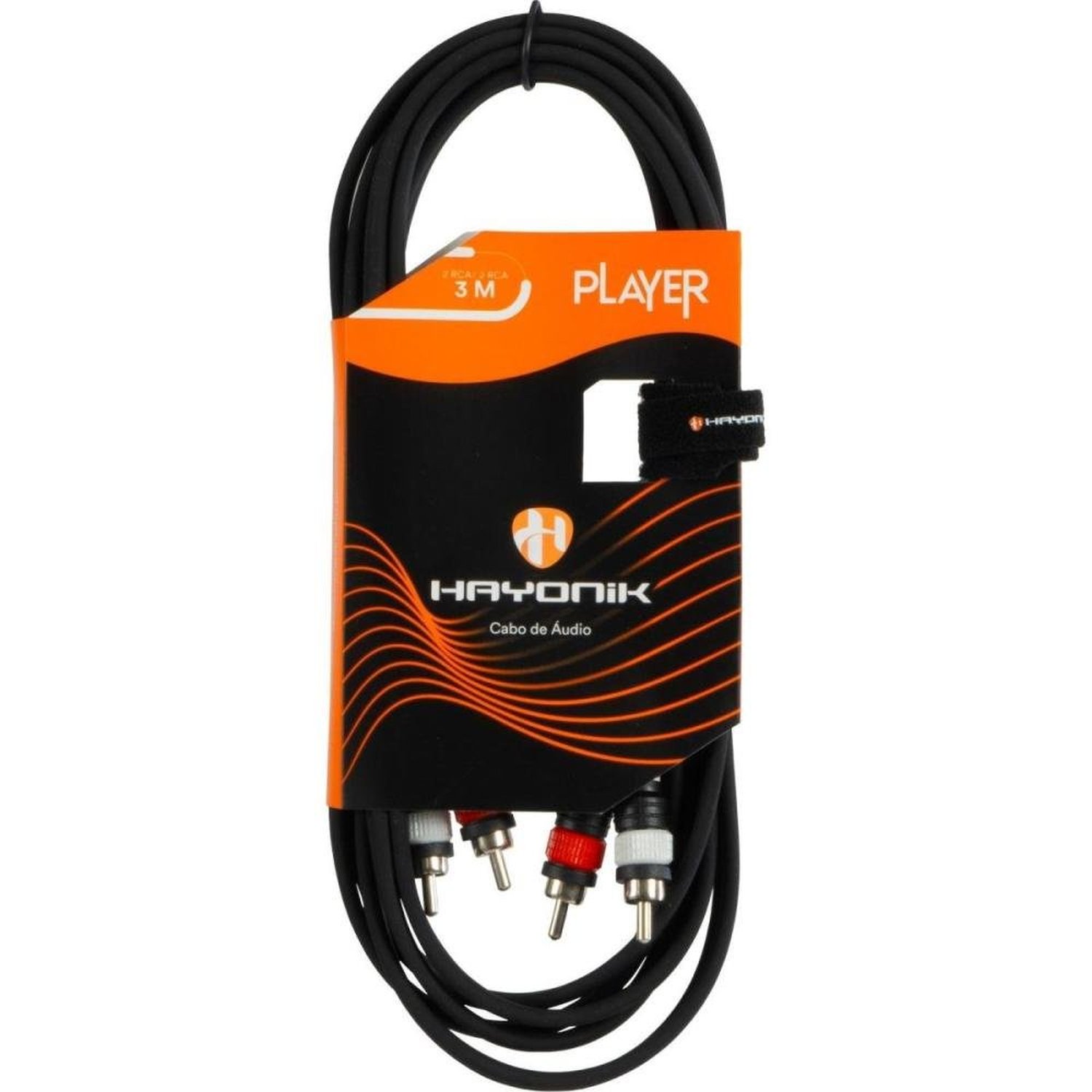 Cabo de Áudio Player RCA x RCA 3m Preto Hayonik