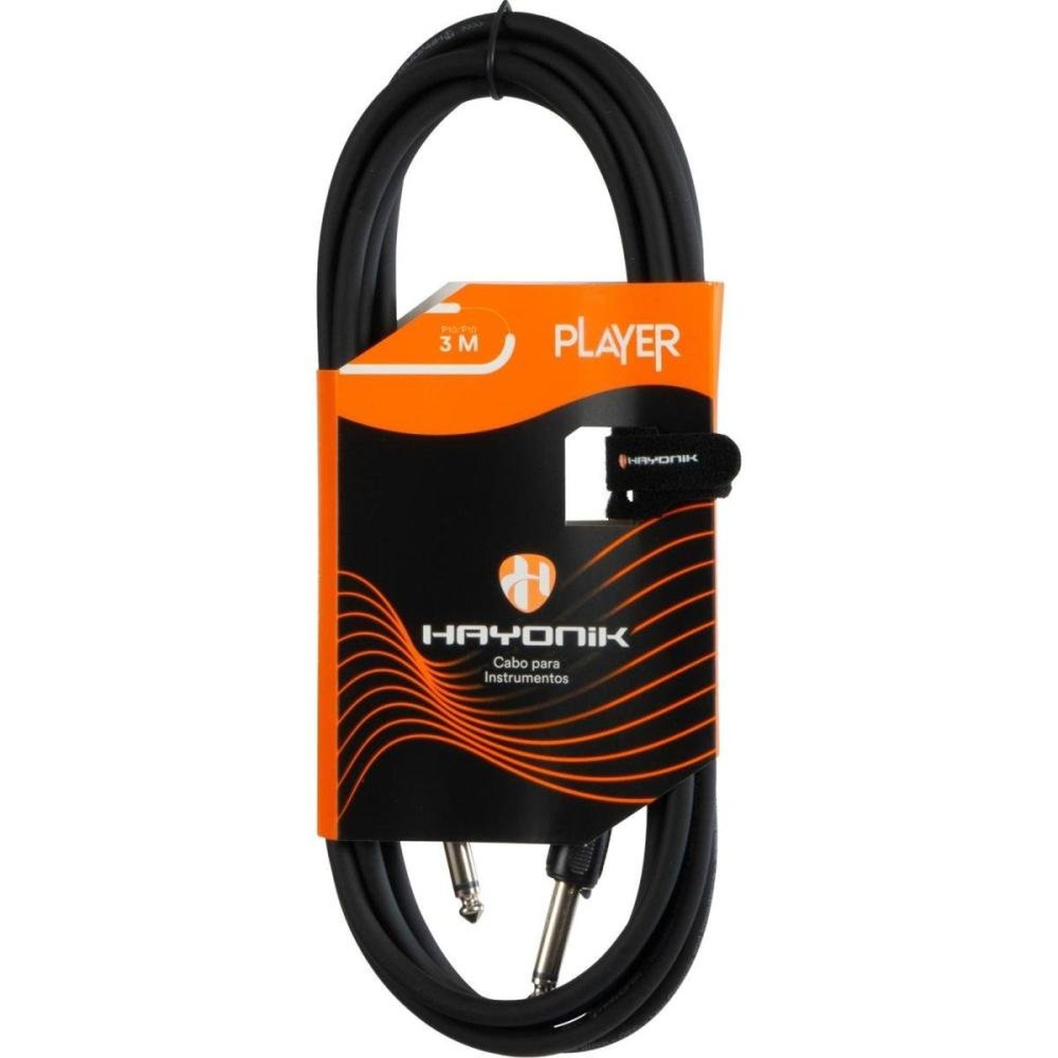 Cabo Para Instrumento Injetado Hayonik Player P10 3M Preto Un.Venda: Pc/1