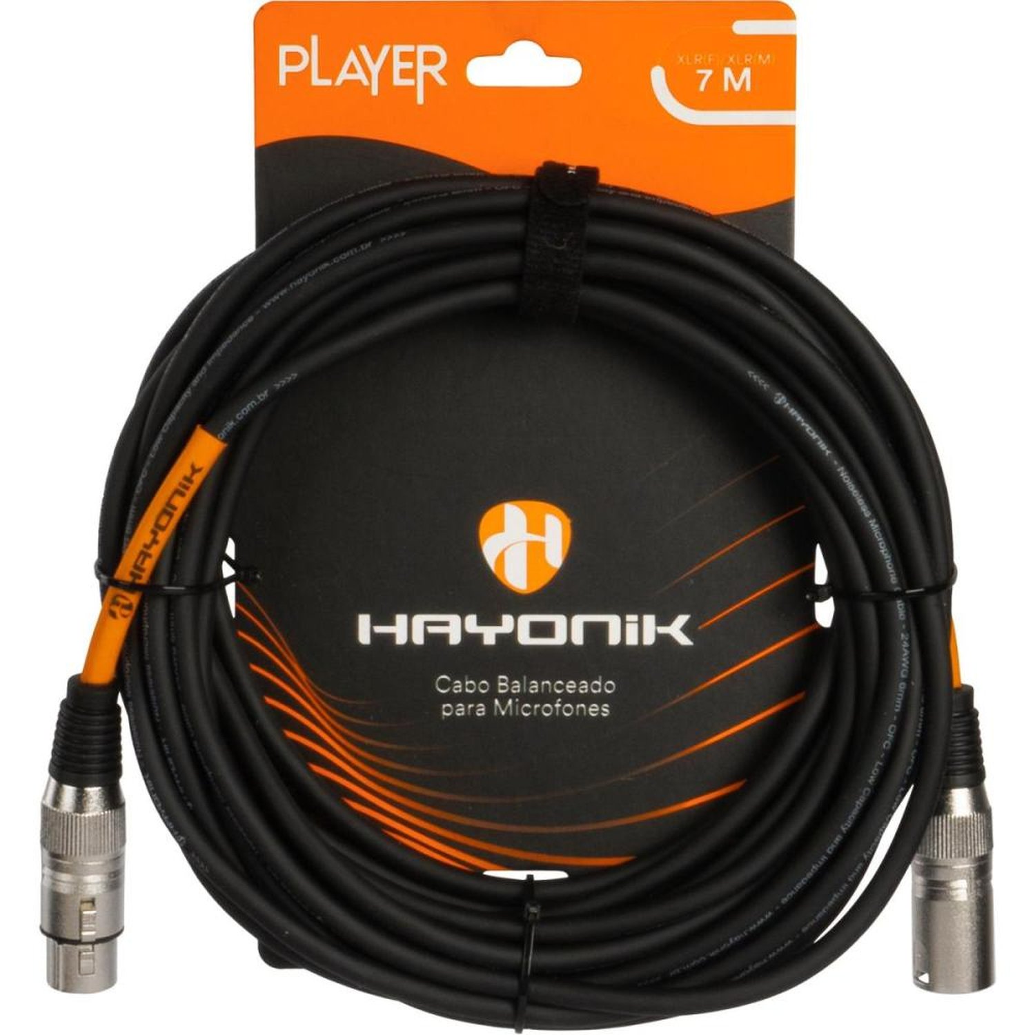 Cabo Para Microfone Hayonik Player Xlr Fêmea X Xlr Macho 7M Preto Un.Venda: Pc/1