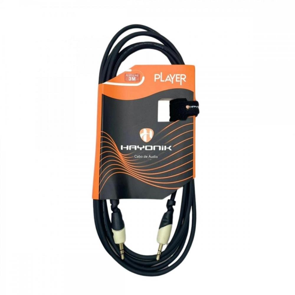 Cabo de Áudio Player P2 3m Preto Hayonik