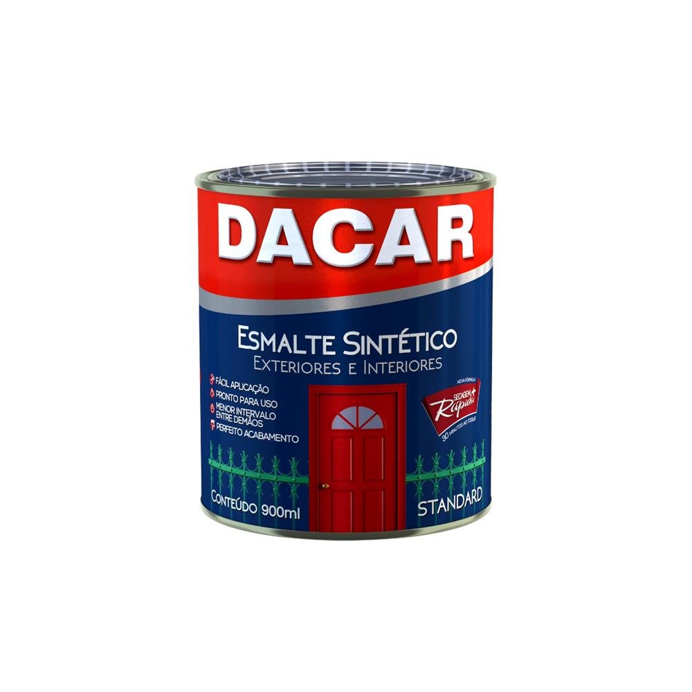 Tinta Esmalte Sintetico Lata 900 Ml Preto Dacar