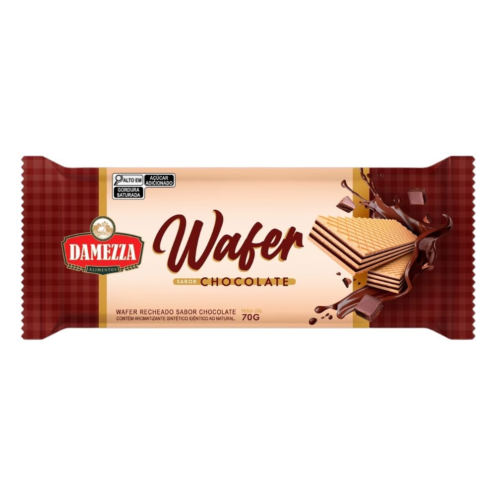 Wafer Recheado Chocolate Damezza 40 x 70g