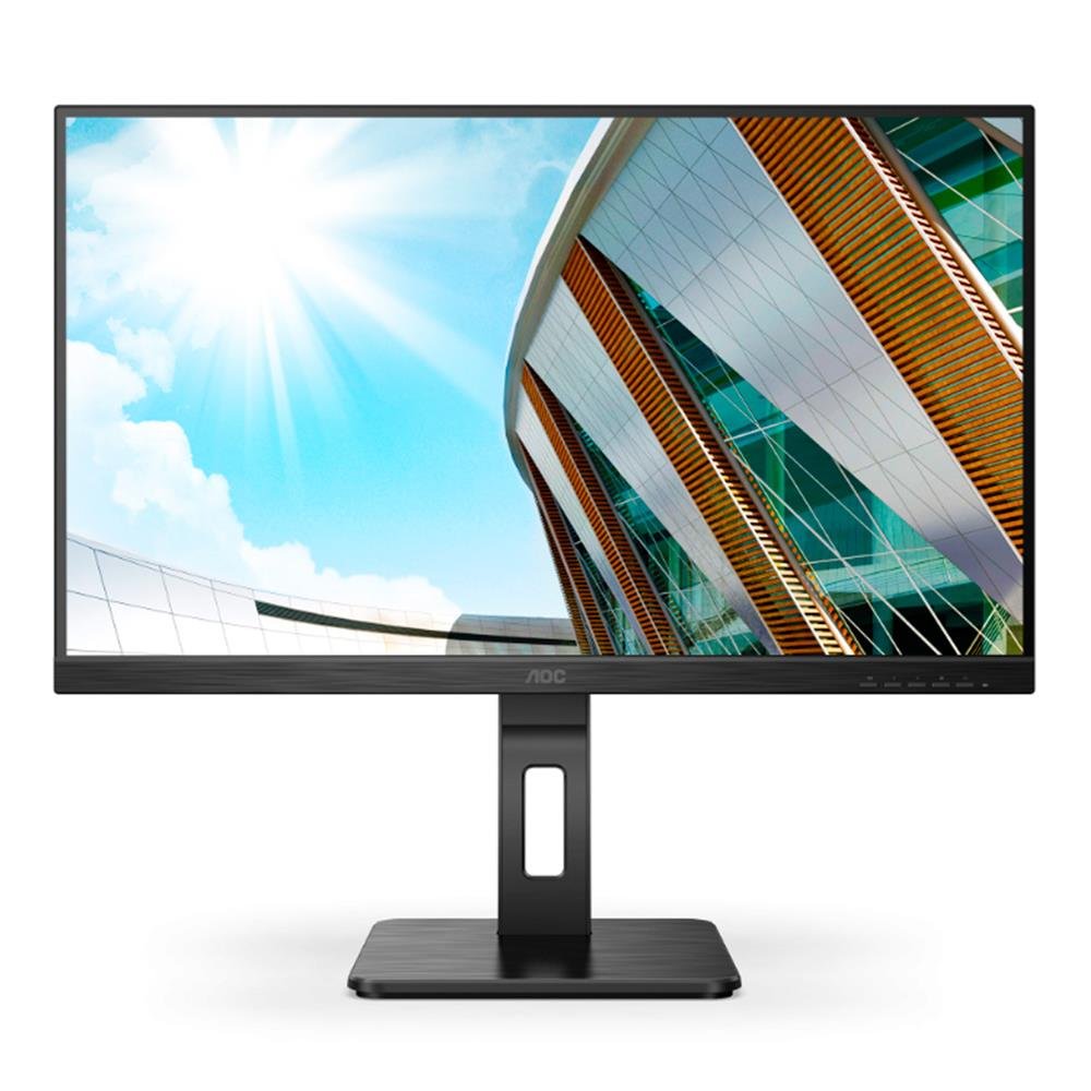 Monitor AOC 27" IPS, 75 Hz, Base Ajustavel, DP, Hub USB - 27P2Q