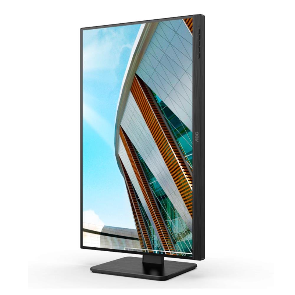 Monitor AOC 27" IPS, 75 Hz, Base Ajustavel, DP, Hub USB - 27P2Q