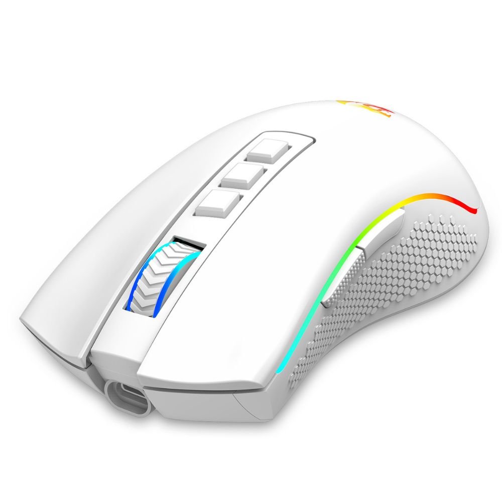 Mouse sem fio Gamer Redragon Cobra Pro Lunar White, RGB, Wireless, 16000DPI, M711W-Pro