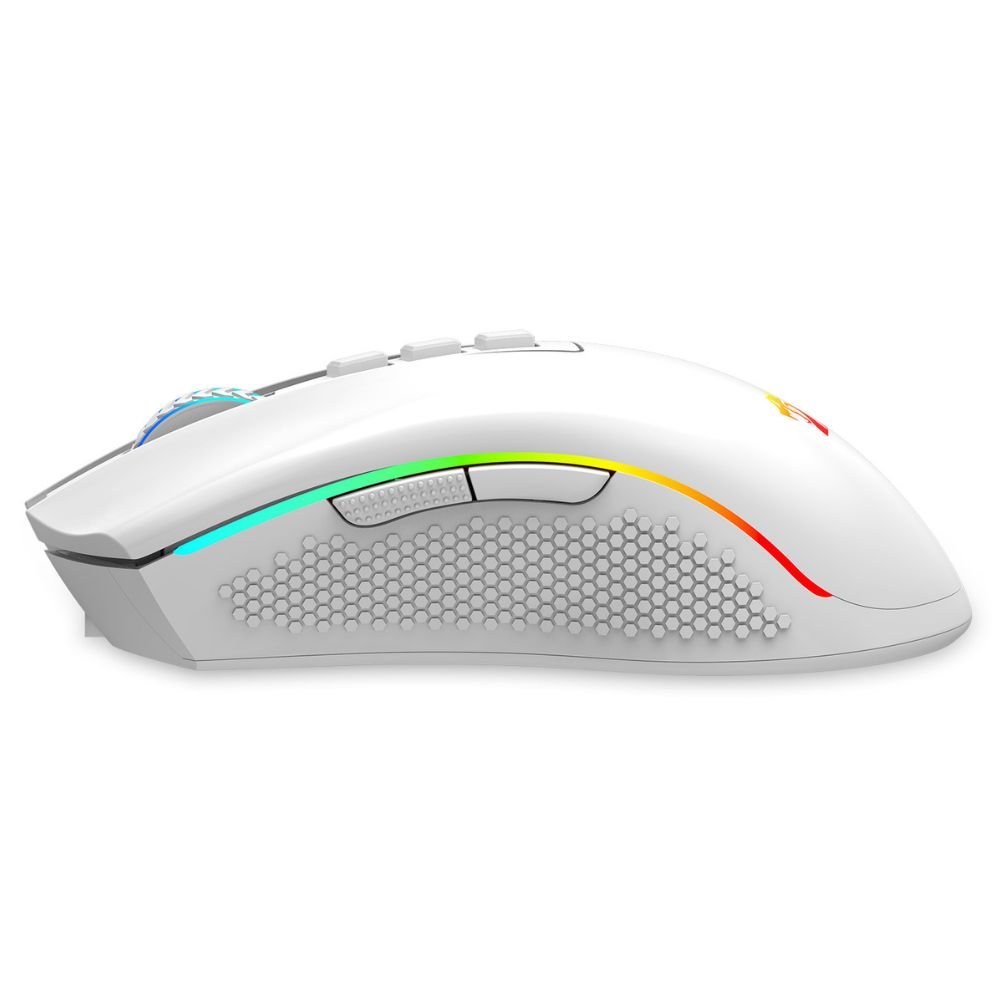 Mouse sem fio Gamer Redragon Cobra Pro Lunar White, RGB, Wireless, 16000DPI, M711W-Pro
