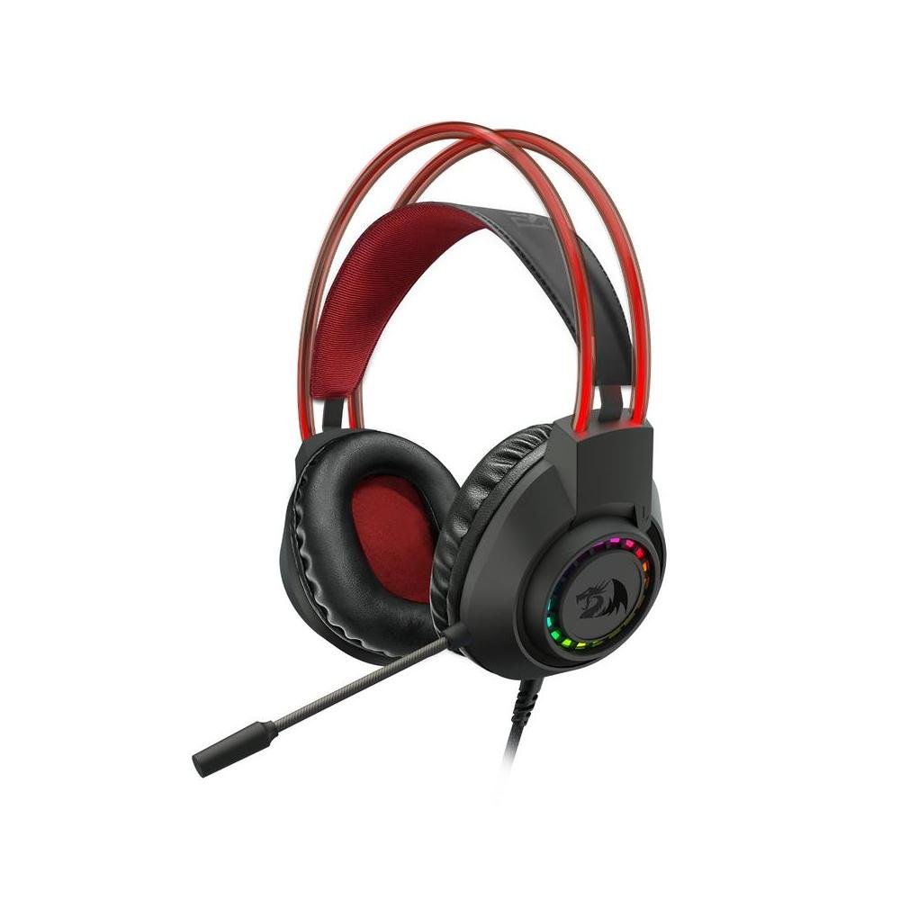 Headset Fone Gamer Redragon Scream, Iluminacao na lateral e arcos, Driver 40 mm, P2 Dupla, Adaptador P3, USB - Preto - H231RGB.