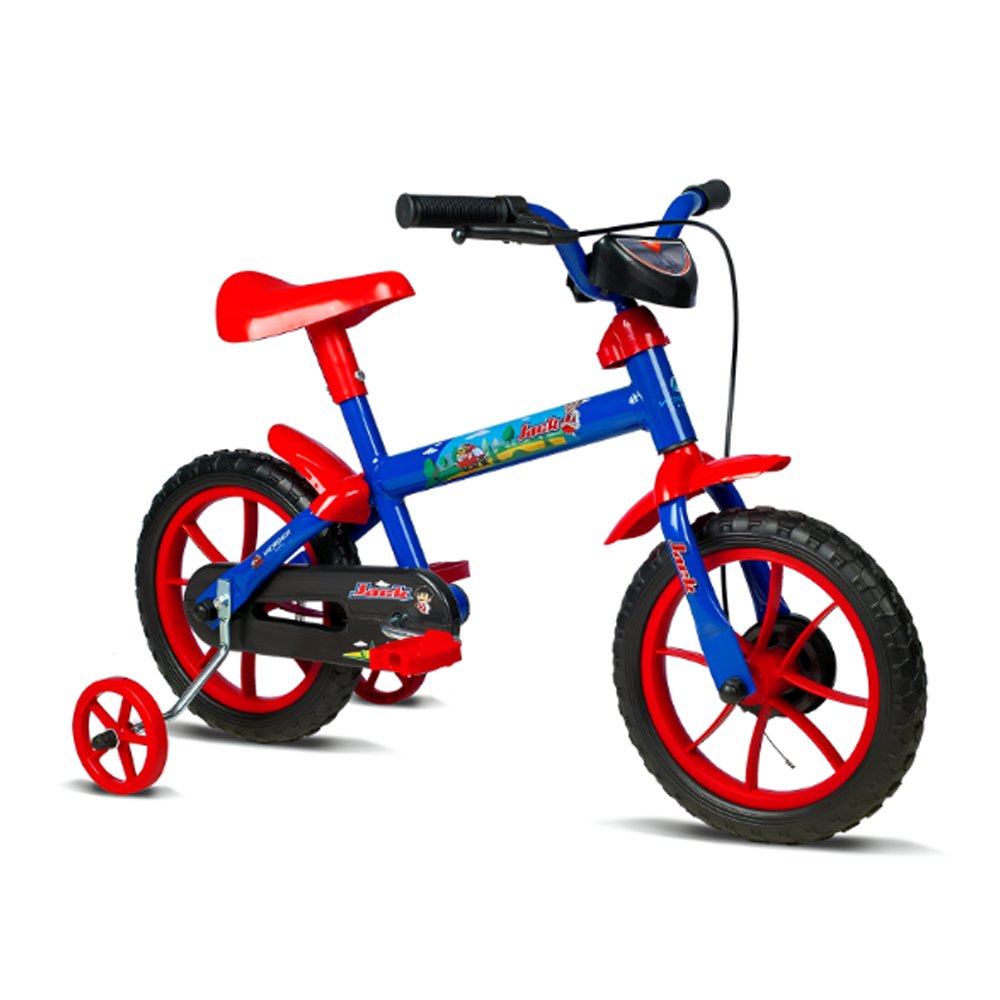 Bicicleta Jack Azul Com Acessorio Vermelho Aro 12