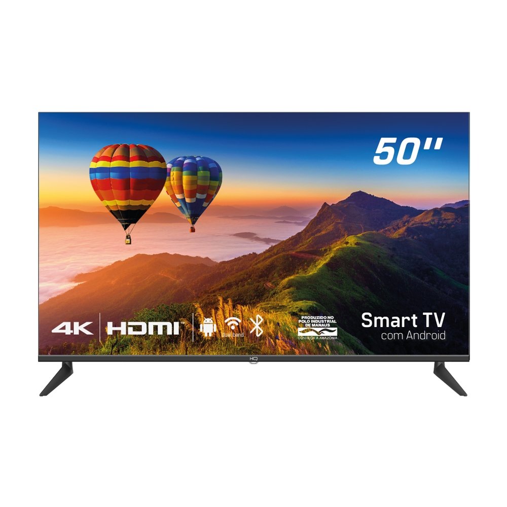Smart TV LCD LED 50" HQ HQS50NKHM 4K UHD - Com Wi-Fi, 3 HDMI, 2 USB, 60Hz, Preto