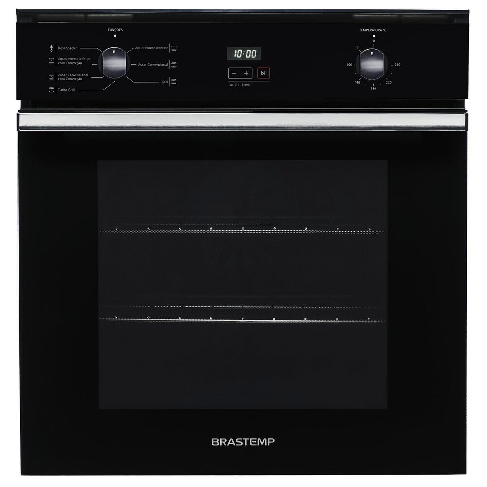 Forno De Embutir Eletrico Brastemp 84 Litros Com Convecção E Timer Touch Preto Boc84ae - 220V