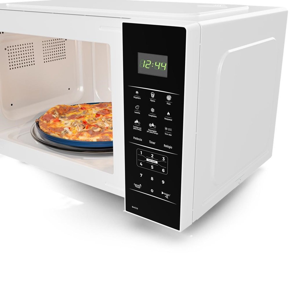 Micro-Ondas Britania 25 Litros Branco E Preto Bmo28 127V