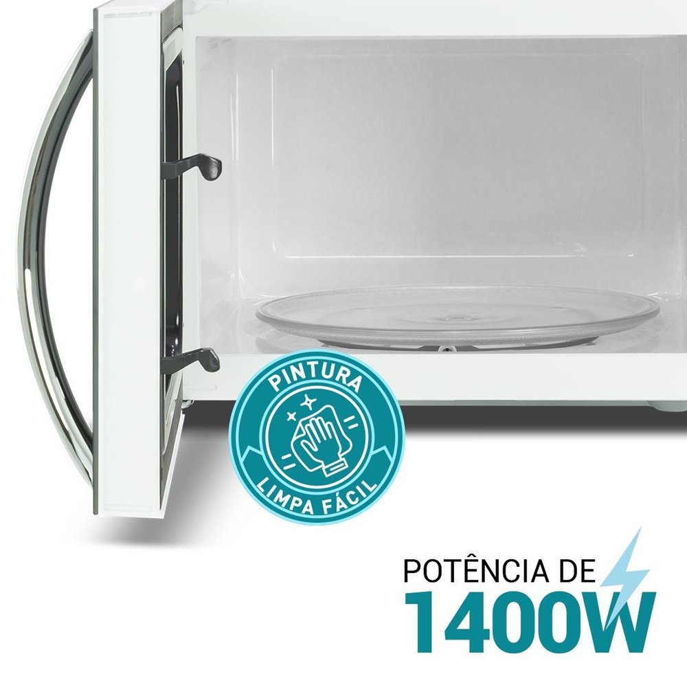Micro-Ondas Philco 33 Litros Com Porta Espelhada Branco Pmo38e 220V