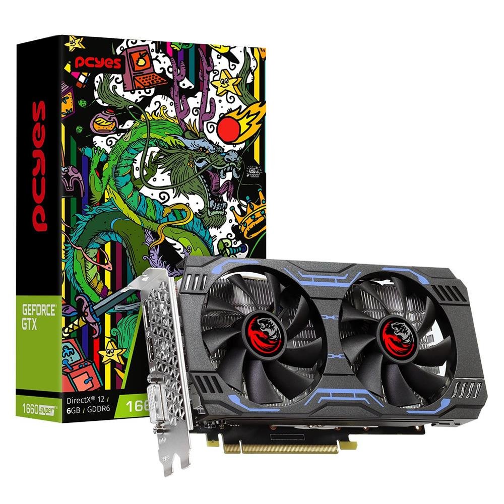 Placa De Video Pcyes Nvidia Geforce Gtx 1660 Super Gddr6 6Gb 192Bits Dual-Fan Graffiti Series - Pa1660s6gr6df
