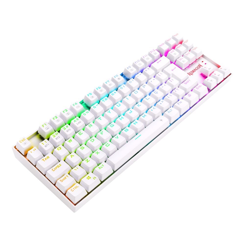 Teclado Gamer Mecanico RGB Pro Kumara Redragon K552RGB-BR-W Branco