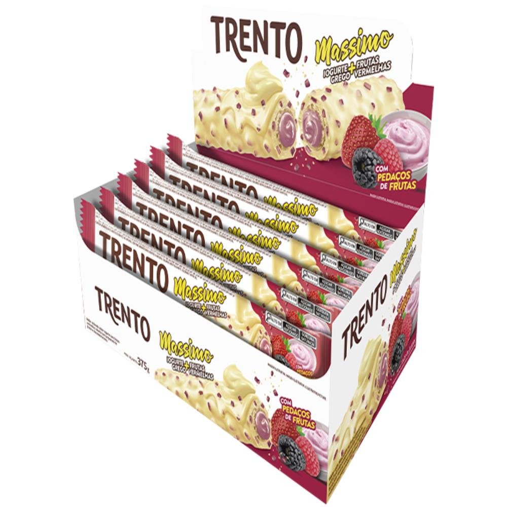 Chocolate Trento Massimo Sabor Iogurte Grego Frutas Vermelhas Display 15 Unidades De 25g Peccin