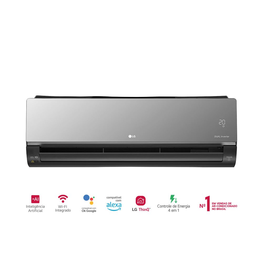 Ar Condicionado Split Hi Wall Inverter LG Artcool 24000 BTU/h Quente e Frio S3-W24K2R7A ¿ 220 Volts