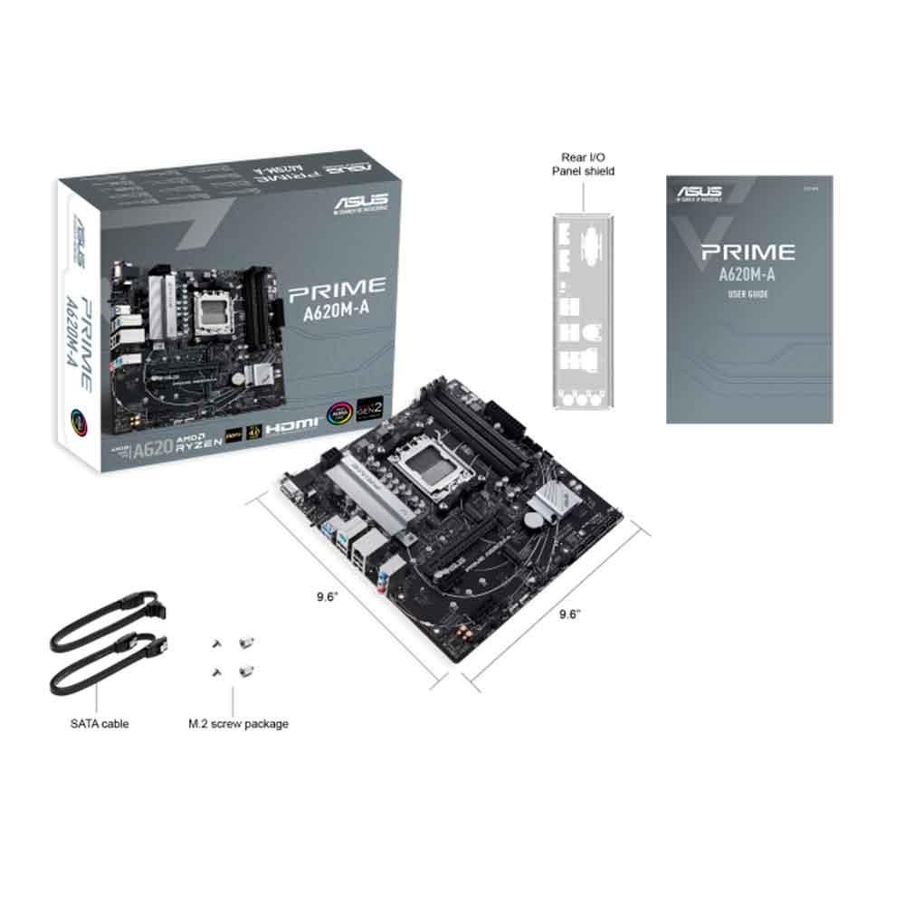 Placa Mae Asus Prime A620m-a, Ddr5, Am5, Micro Atx