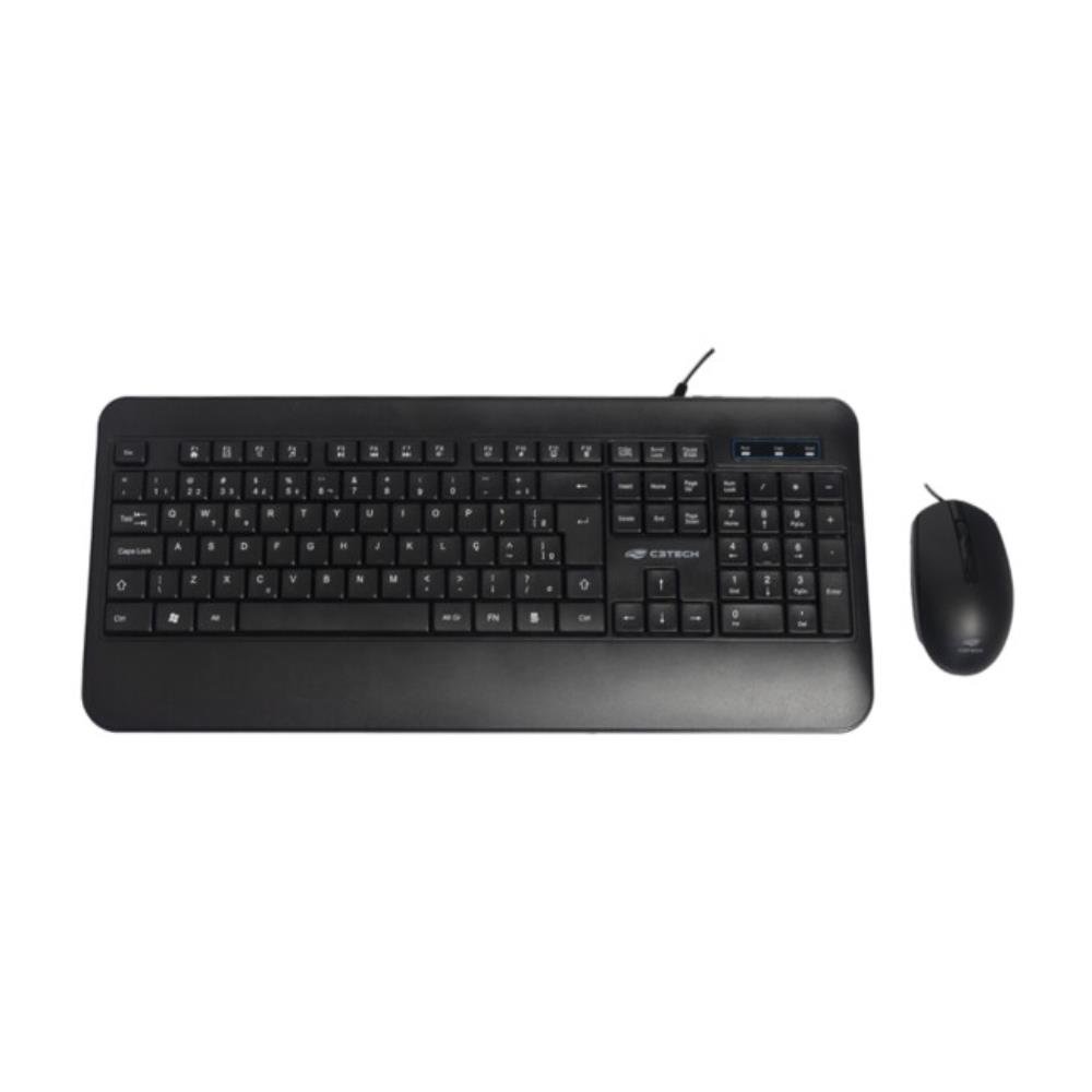 Kit Mouse E Teclado C3tech Com Fio Usb Preto Kt-200bk