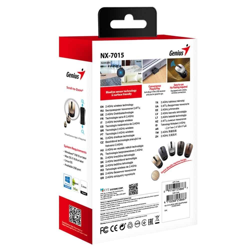 Mouse Genius Nx-7015 Sem Fio Brown