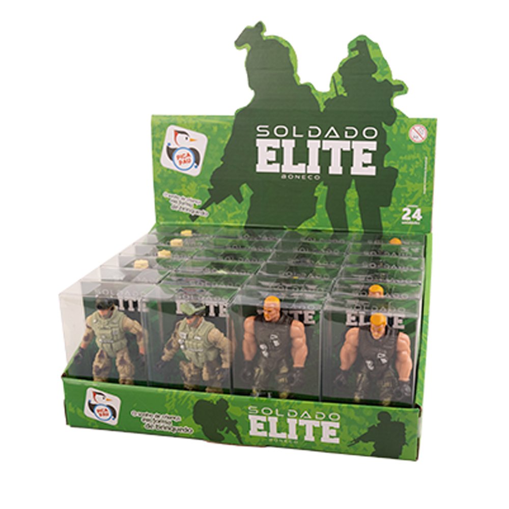 Boneco Soldado Elite Com 7 Peças Pica Pau