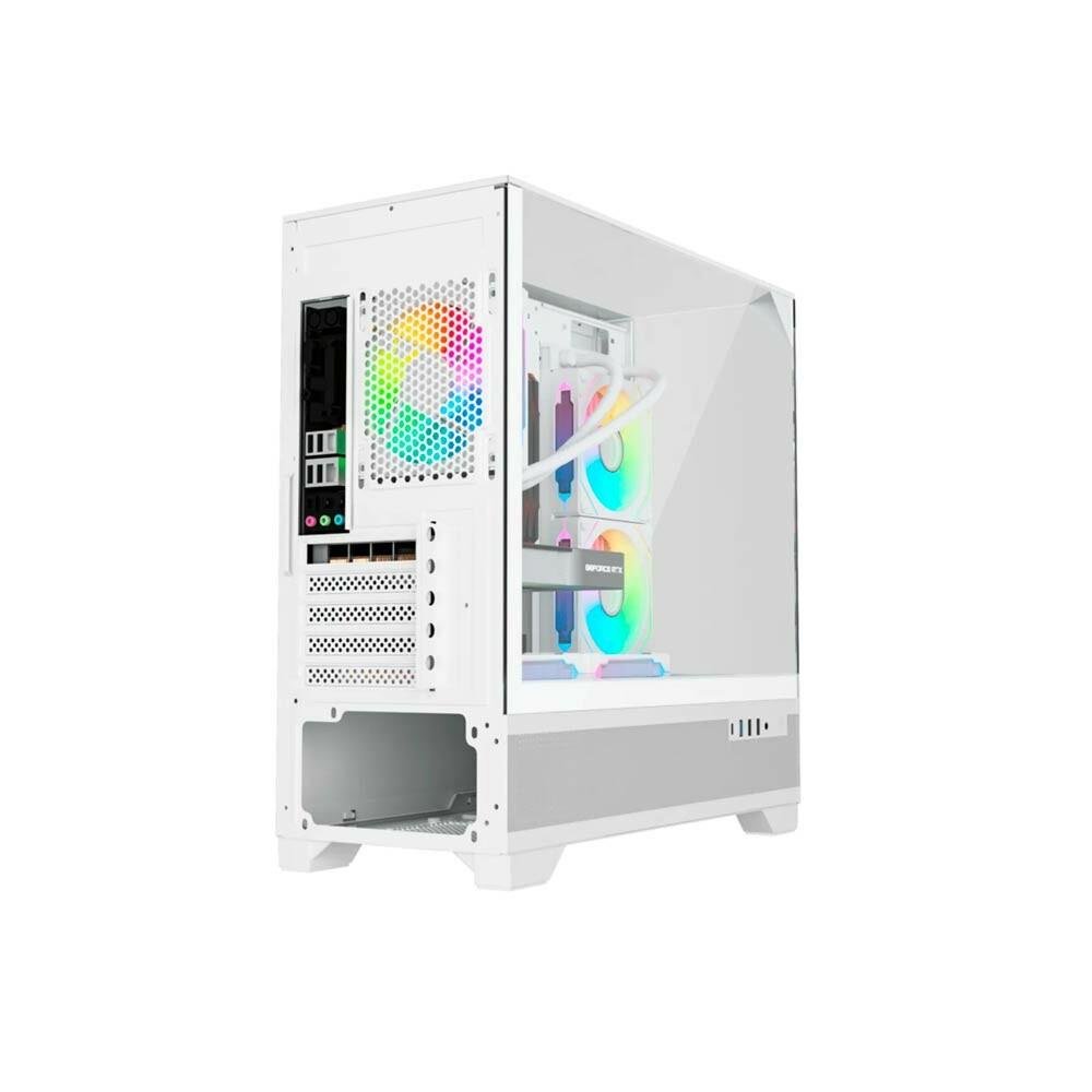 Gabinete Gamer Liketec Mahal Snow, Mid Tower, Teto e Laterais em Vidro Temperado, Branco, 2094