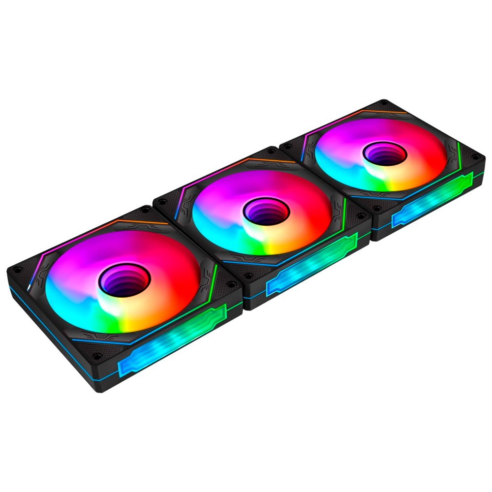 Kit de 3 Fans ARGB 120mm Liketec Enigma Dark ARGB, com Controladora, 2079