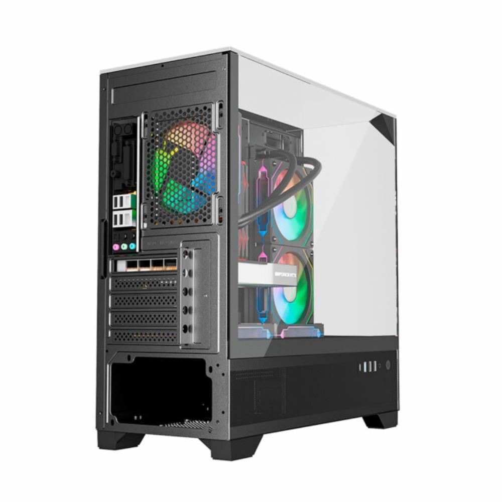 Gabinete Gamer Liketec Mahal Dark, Mid Tower, Teto e Laterais em Vidro Temperado, Preto, 2093
