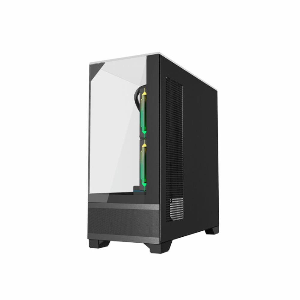 Gabinete Gamer Liketec Mahal Dark, Mid Tower, Teto e Laterais em Vidro Temperado, Preto, 2093