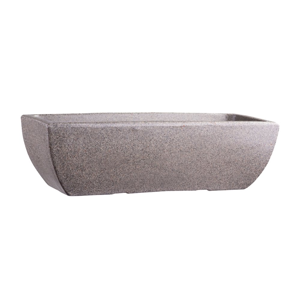 Vaso Jardineira Afort Tamara Pedra 60cm - Embalagem com 3 Unidades