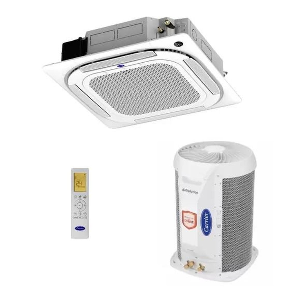 Ar Condicionado Split Cassete 4 Vias Carrier Inverter 56 000 BTU h So Frio R32 220V 1f