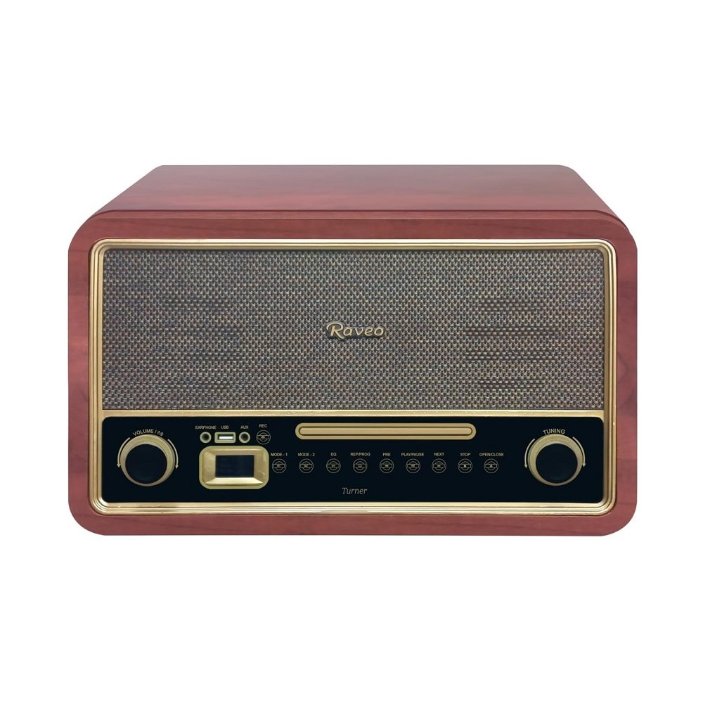 Vitrola Raveo Turner Toca-Discos Bluetooth USB CD K7 Fm 35W Marrom - 90-09028