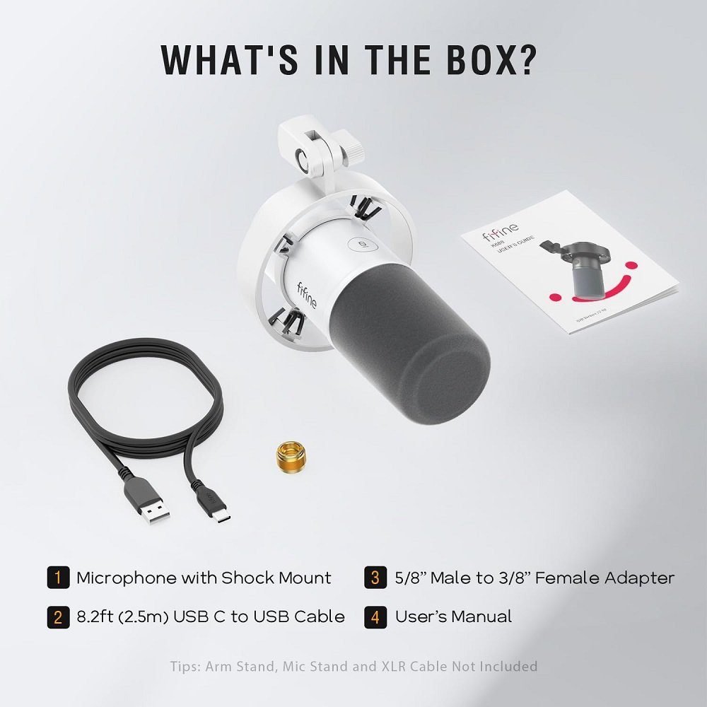 Microfone Dinâmico FIFINE K688W USB/XLR Branco