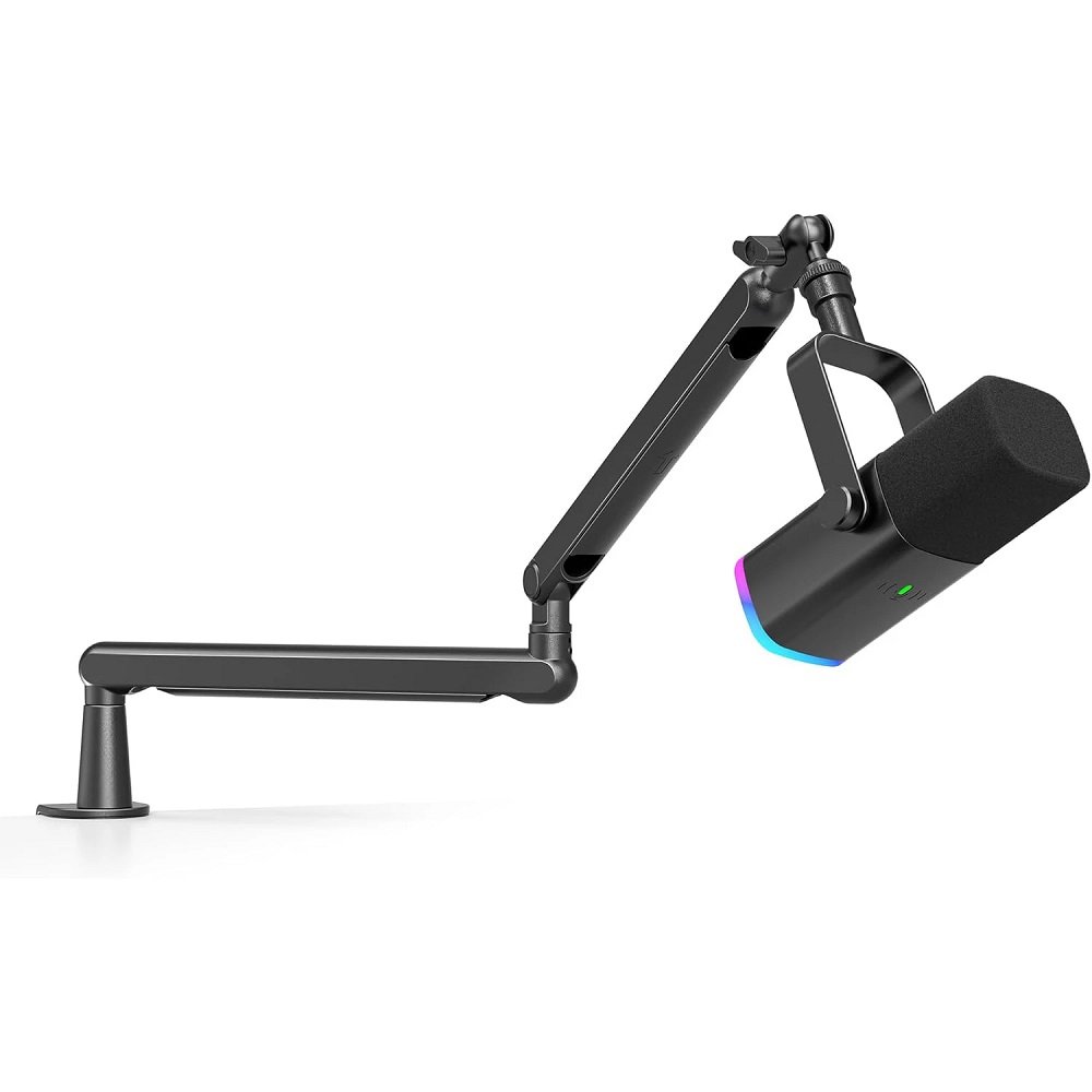 Microfone Dinâmico FIFINE USB/XLR Com Braço RGB Preto - TAM8